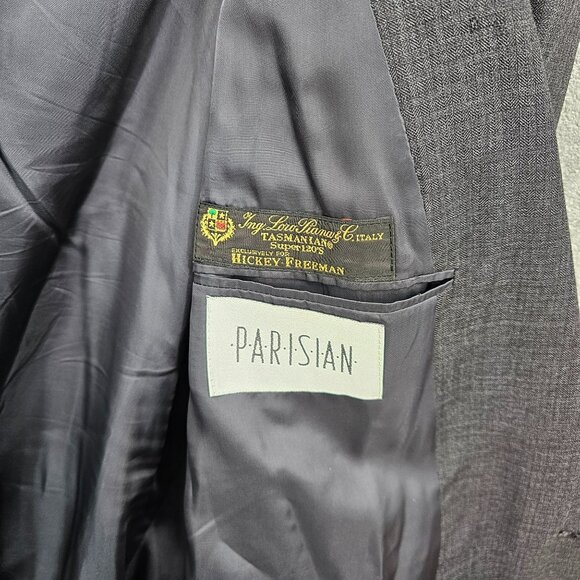 Hickey Freeman Suit Jacket Blazer 48R Grey Tasmanian Wool Loro Piana Super 120s - Picture 10 of 14